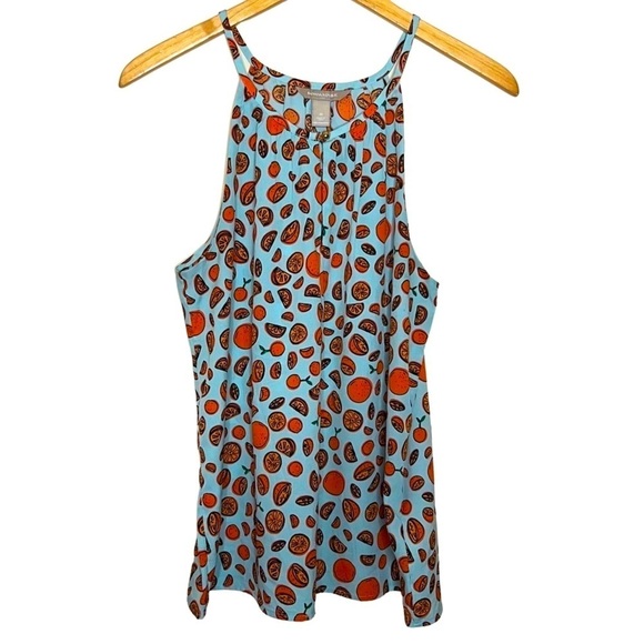 Banana Republic Keyhole Chest Oranges Summer Top Size Medium - Picture 1 of 9